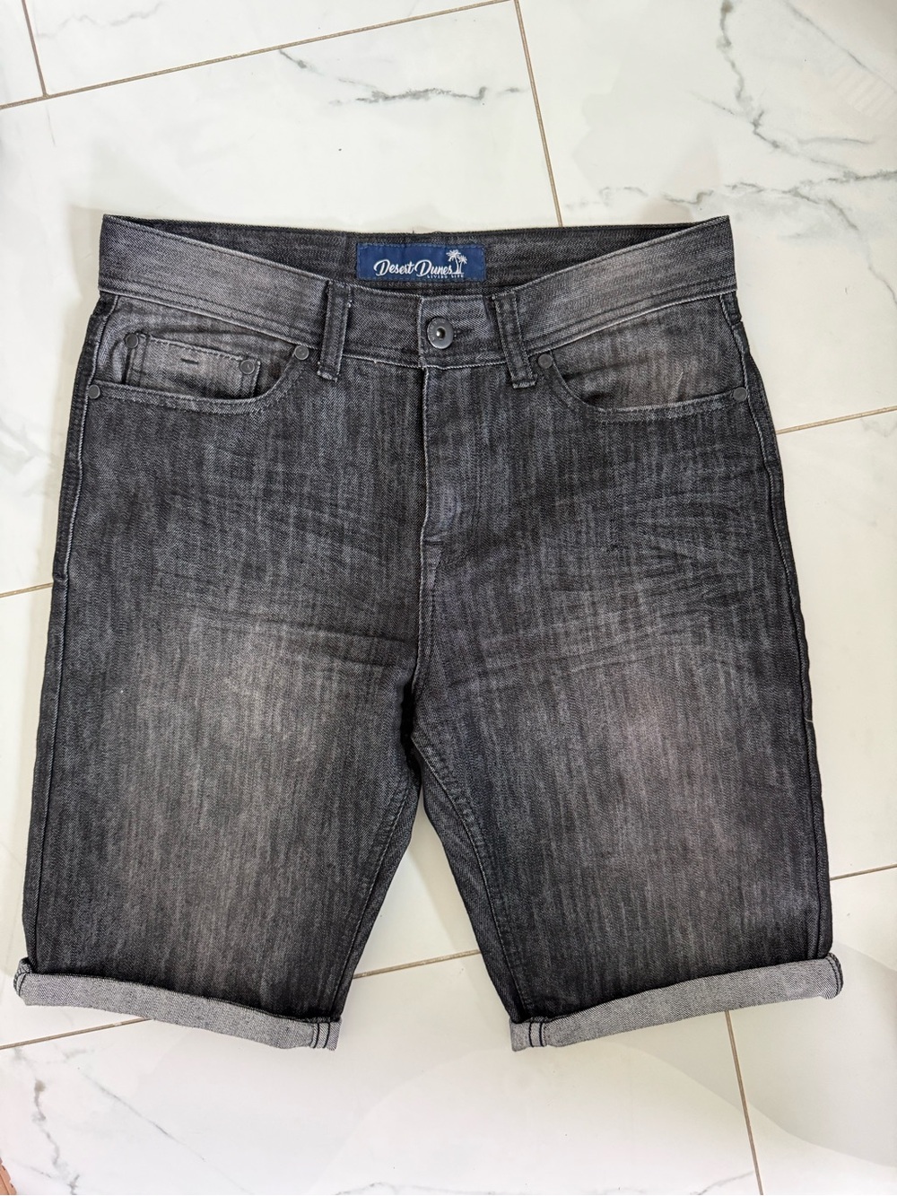 Desert Dawgs Men’s Washed Black Denim Jean Shorts